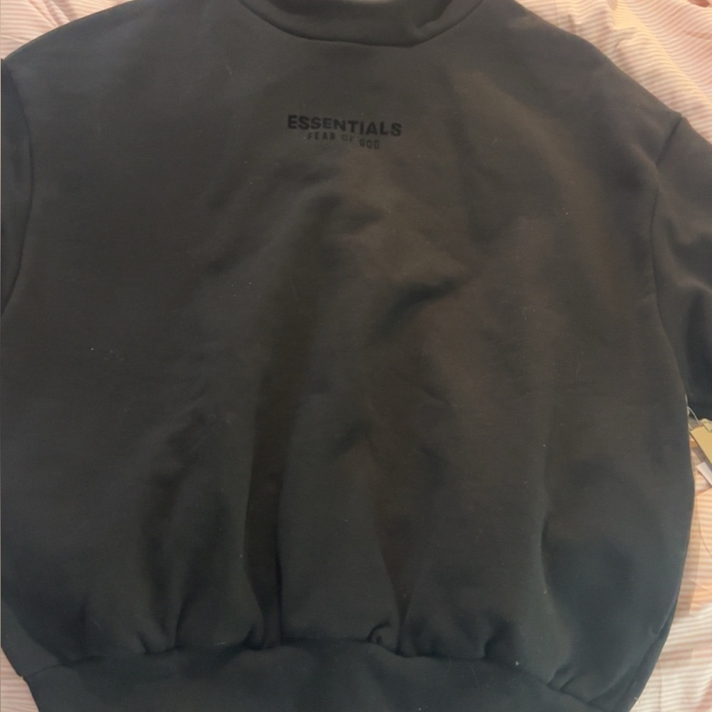NWT Black Fear of God Essentials sweatshirt #stockx #pacsun #new #essentials